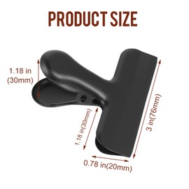 Pack of 10 Large Locking Clips Metal Clips Stainless Steel Locking Clips Strong Spring Force Ideal for Kitchen Office and School (77 mm) (Black)