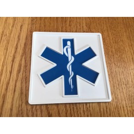 Code 3 Elevator jamb plates code blue 3.5”x3.5”