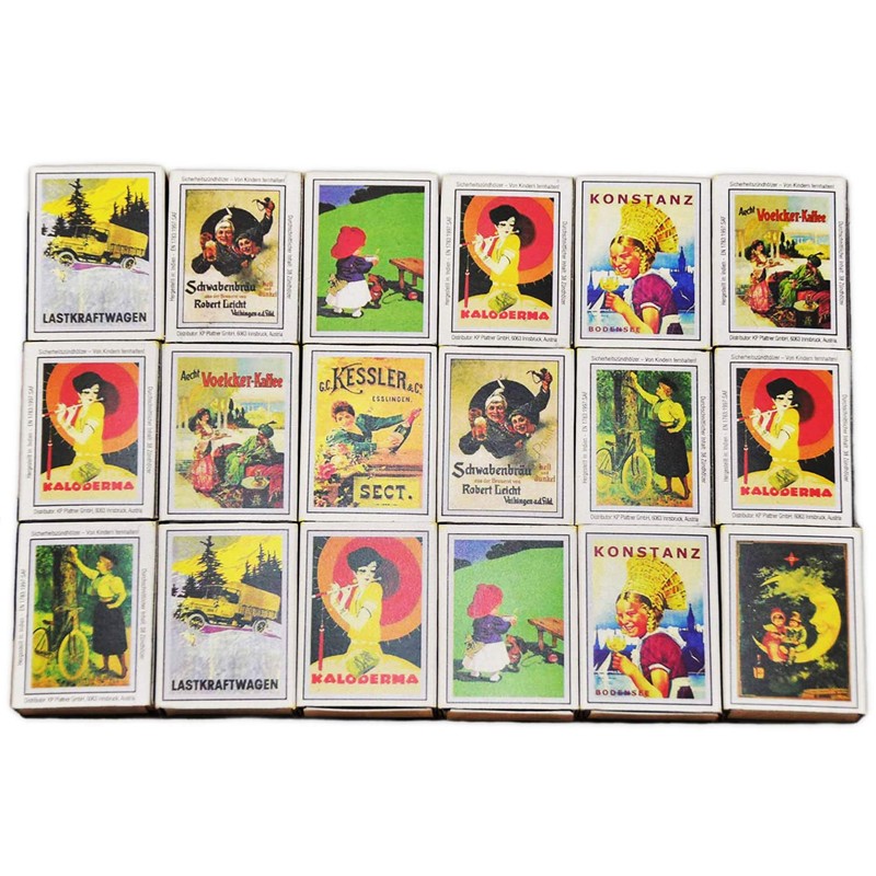 jameitop® 80 Boxes of Matches Mixed Retro Motifs 3200 Matches