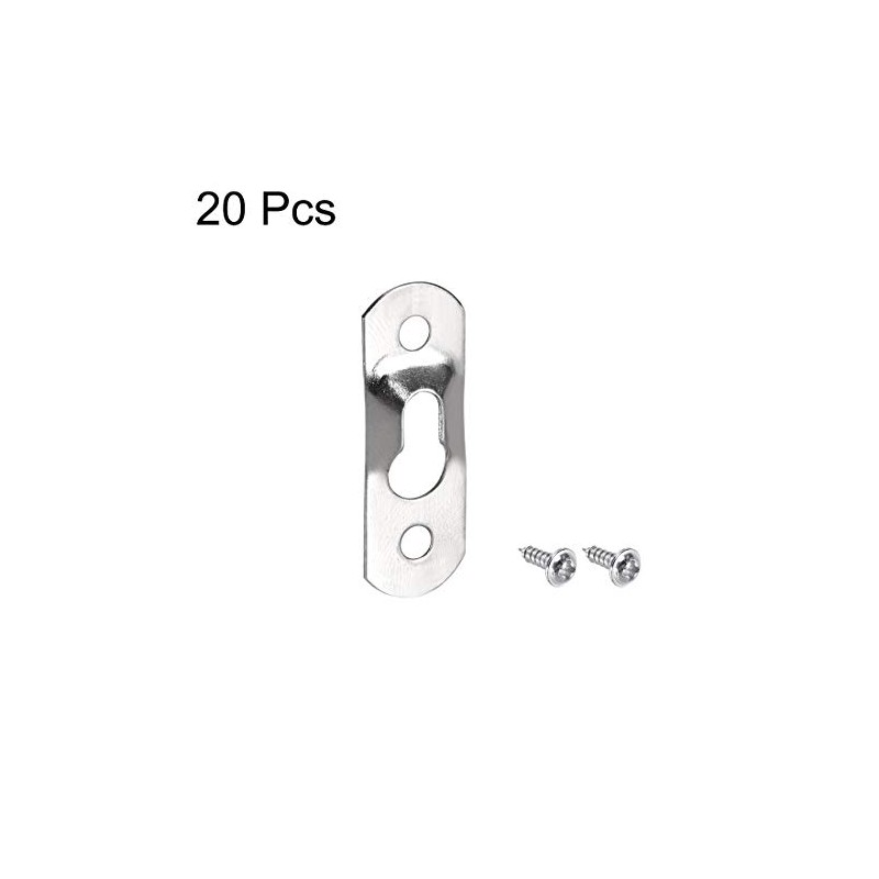 sourcing map Keyhole Hanging Plate, 37mm x 13mm Single Hole