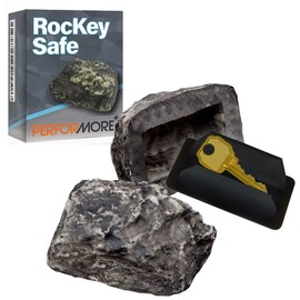 Performore Hide-A-Key Realistic Rock Key Holder – Weatherproof, Outdoor, Standard Spare Keys Hider by Rockey Safe, Fits with Landscaping, Loose-Bottom Design