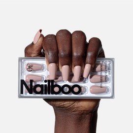 Nailboo Press On Nails, Salon-Quality Reusable Fake Nails for Fast DIY Manicure with Strong Hold Nail Glue for Press Ons, Nail File, & Alcohol Prep Pads, Bear Necessities