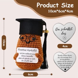 Glamifyr Pocket Hug Positive Potato German, Positive Gifts Bachelor Gift, 2025 Wool Positive Potato Graduation Lucky Charm Exam, Students Gifts Passed Exam Gift