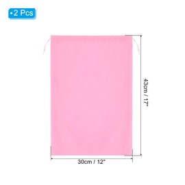 PATIKIL Shoe Dust Bag, 2 Pack Duster Flannel Shoes Pouch with Drawstring Washable Breathable Travel Shoe Bags for Home Luggage Storage, 12x17 Pink