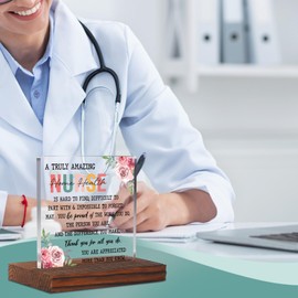 Thank You Gifts for Home Health Nurse, Appreciation Gifts for Home Care Nurse, Nurse Week Day Graduation New Nurse Nursing Student Gift for Nurse Squad Clear Desk Decorative Sign Plaques TZJ80