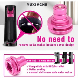 Upgraded CO2 Quick Adapter for Soda Water Bubbler Compatible with DUO/Terra/Art Sparkling Water Maker, Soda Refill Accessories for Connecting Original Blue CO2 Cylinder with TR21-4 Male Thread, Purple