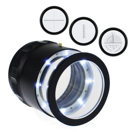 Jewelers Loupe 10X Magnification Magnifier with 8 LED Lights and 4 Glass Scale Lens, Jewelry Loupe Magnifier 0.98''(5mm) Field of View Illuminated Jewelers Loop for Gems, Coins, Stamps, Watches
