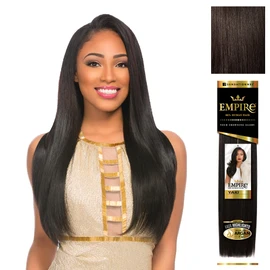 Sensationnel Empire yaki human hair - Tangle Free Weaving for Quick Weave and Sew in Styles for Faux Highlights and Fauxmiddlepart Leave Out - 1 Pack (18 inch, 2 DARKBROWN)