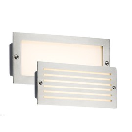 Knightsbridge Recessed Brick Light, Aluminium, 5 W, Brushed Steel Fascia