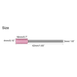 NACX 4mm Cylinder Shape Abrasive Mounted Stone Grinding Wheel Head, Rotary Grinding Stone Bits, 1/8" Shank, 40Pcs (Pink)