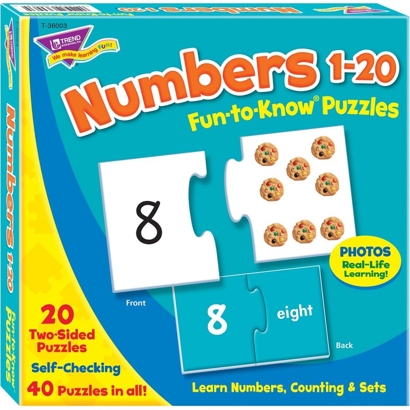 TREND ENTERPRISES, INC. Fun-to-Know® Puzzles: Numbers 1â€“20, multicolor
