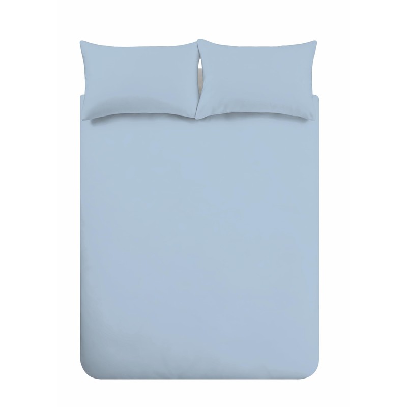 Plain Dyed Cotton Percal Blue 200TC Flat Sheet 240 x