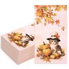 WRAPAHOLIC 50Pcs Fall Cat Paper Napkins, 3 Ply Guest Disposable