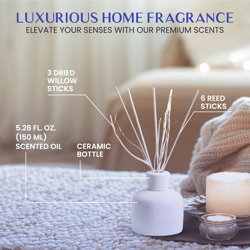 Gibi Reed Diffusers for Home - 5.2 oz (150 mL)