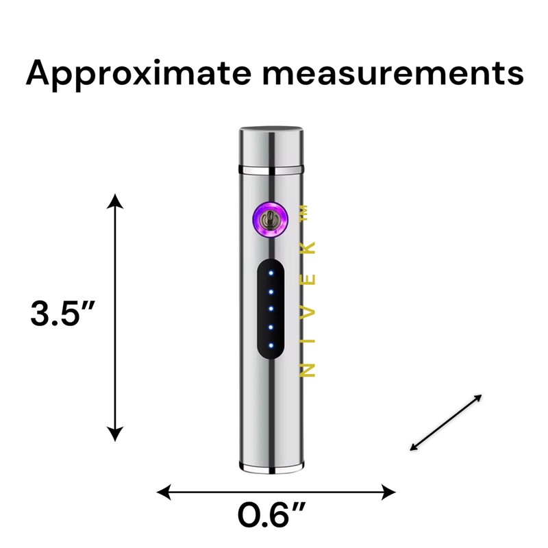 NIVEK Electric Lighter, Rechargeable USB, Cylinder Round Barrel Shape, Double