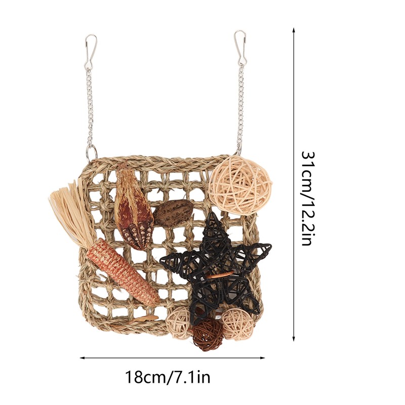 Bird Foraging Wall Toy Safety Parrot Woven Hanging Mat Climbing