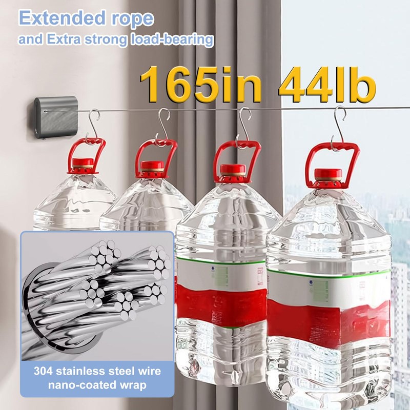 Qivine 4.2 m Clothesline Extendable Wall, 20 kg Weight Capacity,