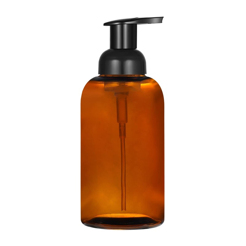 2 Pack Amber Glass Jar Soap Dispenser with Foaming Pump,