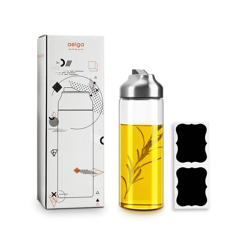 Aelga Olive Oil Dispenser Bottle - Glass Oil Dispenser -