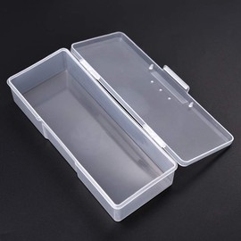KADS Plastic Transparent Empty Nail Storage Box Manicure Equipment Decoration Tools Case (WHITE)