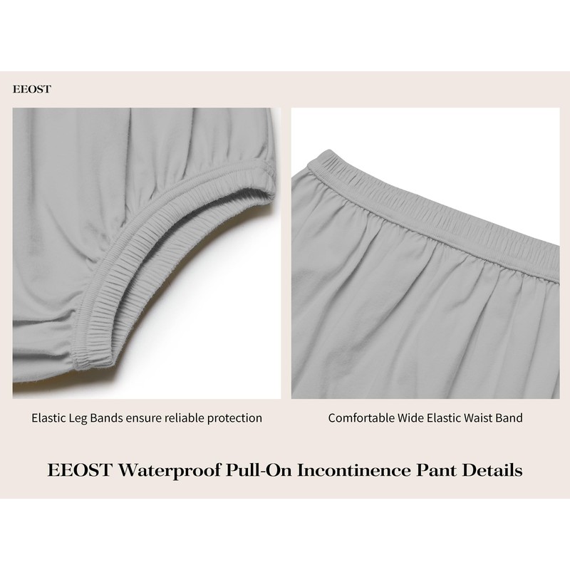 EEOST Adult Diaper Cover for Incontinence Noiseless Leak-Protection Underwear Plastic