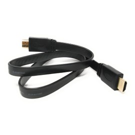 mCore 75cm HDMI to HDMI 4K 60Hz High Speed FLAT Cable LCD LED UHD HD TV Game Console Laptop PC Ethernet Video Return Lead Gold Plated Contacts (0.75m, Black)