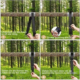 iToncs Hammock Attachment 1 Pair Swing Attachment Swing Hanging Strap Kit Hanging Set Hammock Hanging Chair Waterproof 2 x 150 cm Polyester Fibre Strap with 2 x Premium Carabiner