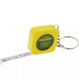 SE New 1pc 3 Feet Mini Measure Tap Ruler w/ Key Chain - Assort Color