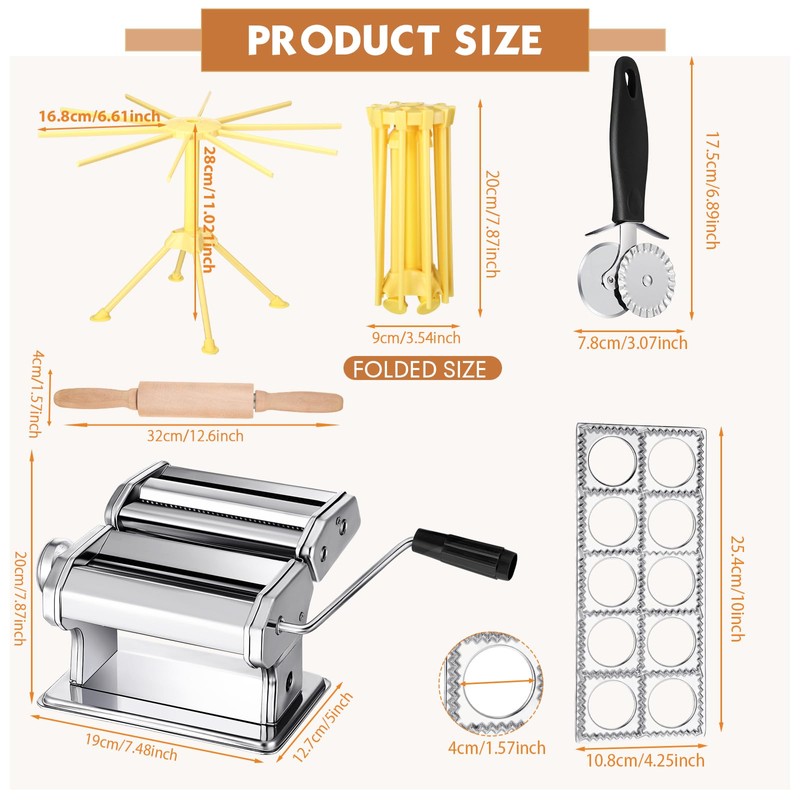 Tiangrid 5 Pcs Pasta Making Tools Set Pasta Maker Machine
