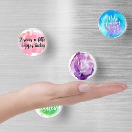 12 PCS Glass Fridge Mangets, Inspirational Fridge Magnets, Motivational Refrigerator Magnets for Kitchen, Office Cabinets, Whiteboard, Dishwasher, Locker, Photos Motivational Quote Locker Magnets