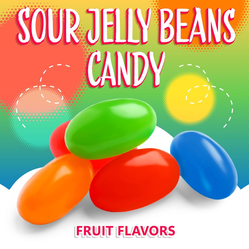 Sour Jelly Beans Candy | 2-Pound Pack | Assorted Zesty