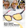 SIPHEW Anti-Glare Night Driving Glasses for Women, Polarized Yellow Lens