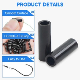 Shaddock Fishing Wire Single Barrel Crimp Sleeves Tube Matte Black Fishing Crimps for Rigs Fishing Line Leader Rigging Wire Connectors (2.2mm inside diameter-100pcs)