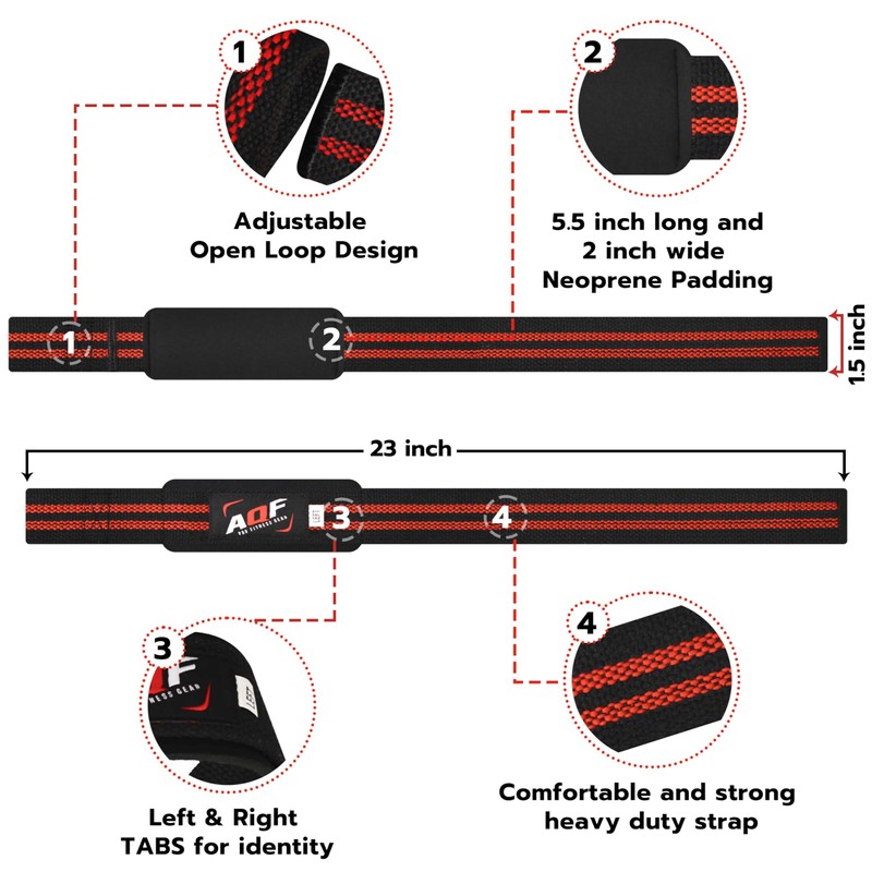 AQF Weight Lifting Straps Neoprene Padded Wrist Support, CrossFit Training