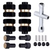 4PCS Brass Extended Hex Wheel Hubs w/Locknuts Wrench Tool for