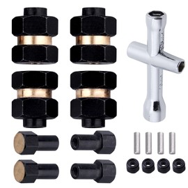 4PCS Brass Extended Hex Wheel Hubs w/Locknuts Wrench Tool for Axial SCX24 1/24 RC Crawler Car Upgrade Parts