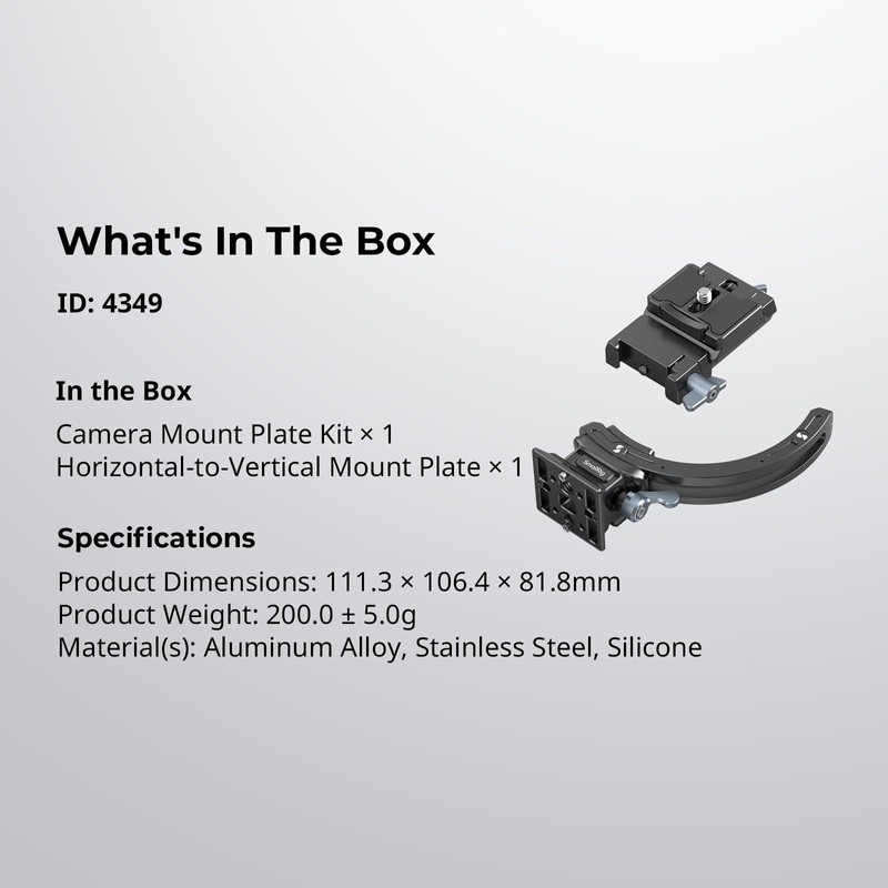 SmallRig Universal Horizontal and Vertical Mounting Plate Kit 4349