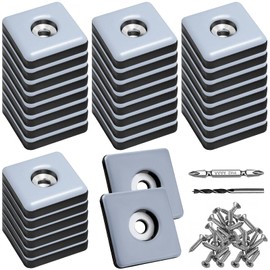 TXErfolg Teflon Gliders for Screwing 32 Pieces 30 mm Teflon Gliders Square Furniture Gliders with 32 Stainless Steel Screws 2 Drill Floor Gliders Furniture Glider Set Effective Protection of Your