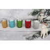 Glass Votive Candle Holders Holiday Decorative with Glitter Swirls -