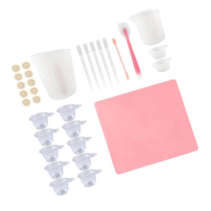 Silicone Measuring Cup Tool Kit Spatula Finger Gloves Pipettes Epoxy