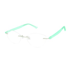 Scojo New York Gels Cupcake Cat Eye Reading Glasses, Handmade Scratch Resistant Readers for Women and Men, Aqua Frost - 1.25x