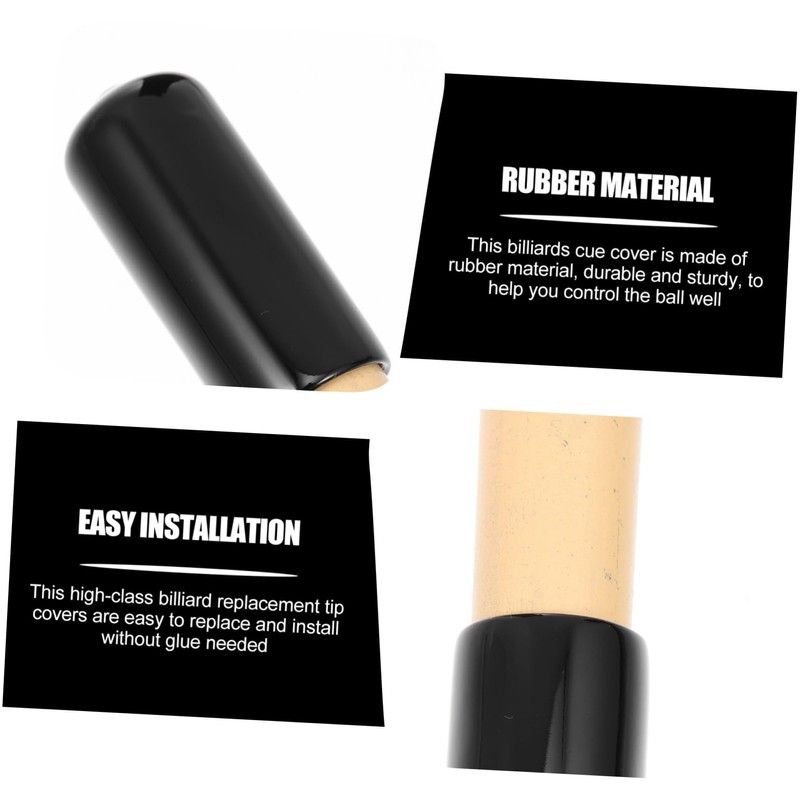 BIUDECO Rubber Billiard Cue Covers 10 Pack Table Cue Tips