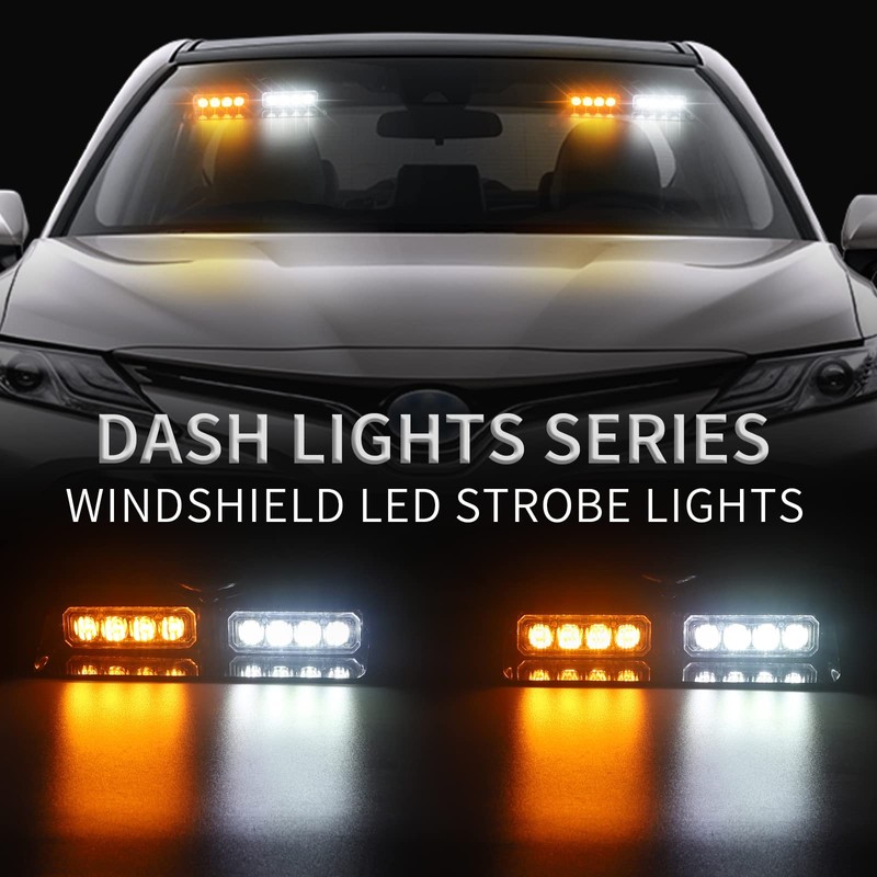 XRIDONSEN 2 in 1 Emergency Dash Strobe Lights Interior Windshield
