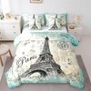 Feelyou Eiffel Tower Comforter Set Full Size 7 Pcs Girls