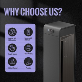 Wormhole Tattoo Stencil Printer, Bluetooth Tattoo Printer Portable Stencil Printer for tattooing Thermal Tattoo Printer Machine with 2500mAh Battery Support Smartphones & PC Dark Gray