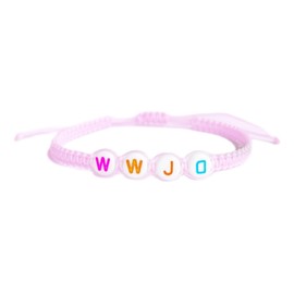 WWJD Braided Rope Beaded Adjustable Bracelet What Would Jesus Do Woven Wristbands Inspirational Religious Reminder Jewelry Gift-colorful