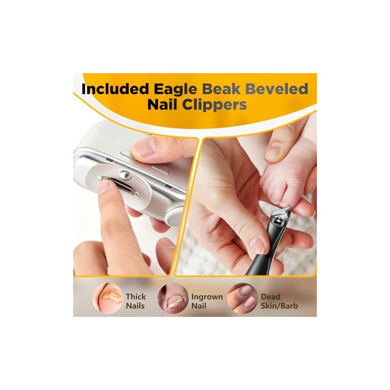 Electric Nail Clippers for Seniors, 2026 Upgraded 3-in-1 Automatic Nail