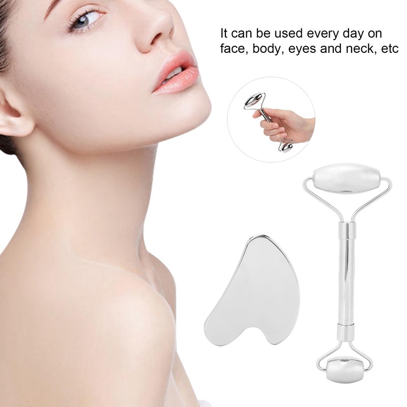 Stainless Steel Facial Roller Gua Sha Tool Face Skin Roller
