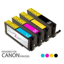 paper2eat Set of 4 Refillable Edible Ink Cartridges for Canon MG7120 CLI-251 Series