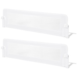 HONEY JOY 2 Pack Bed Rails for Toddlers, 60-Inch Extra Long, Foldable Portable Swing Down Safety Bed Guard Rail, Toddler Bed Rails for Crib, King Queen Full Twin Size Bed Mattress (White)